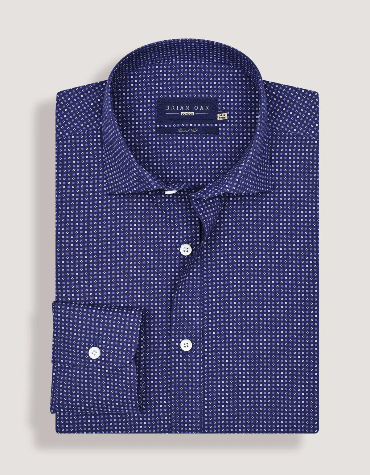 Men's Easy Care Patterned Shirt – Egyptian Blue