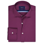 Men's Smart Fit Plum Satin Dress Shirt