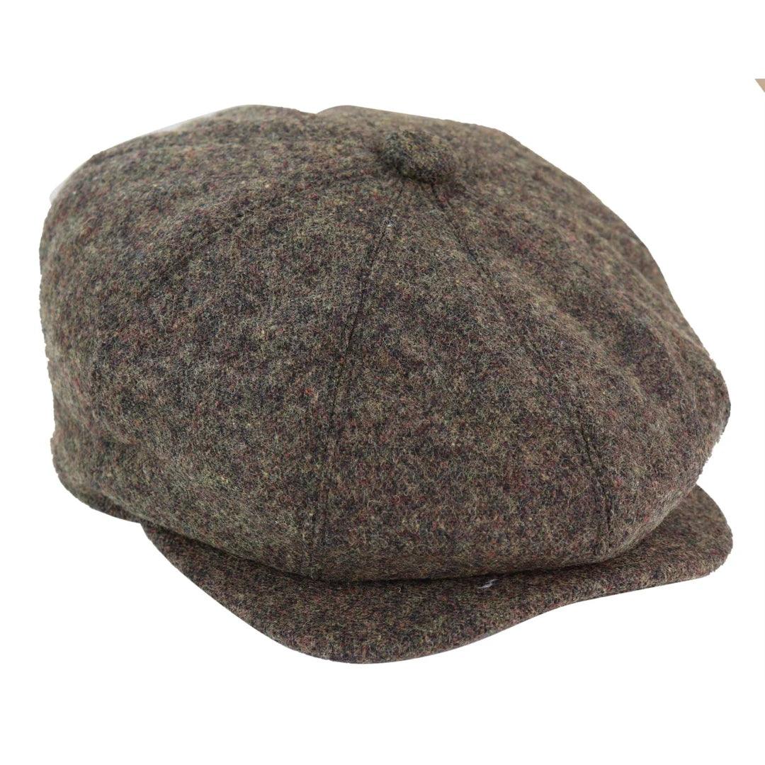 Mens Tweed Newsboy Peaky Blinder Baker Boy Razor Flat Cap Check Hat 8 Panel - Knighthood Store