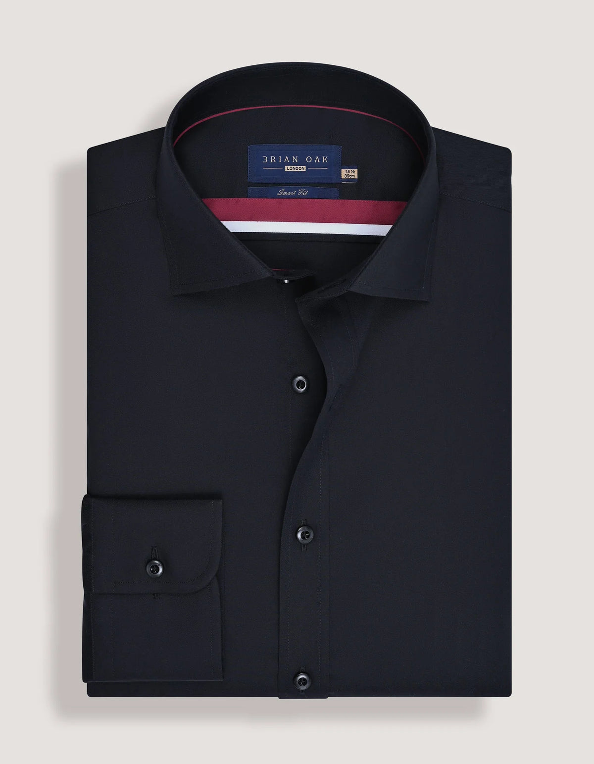 Men's Easy Iron Plain Black Dress Shirt