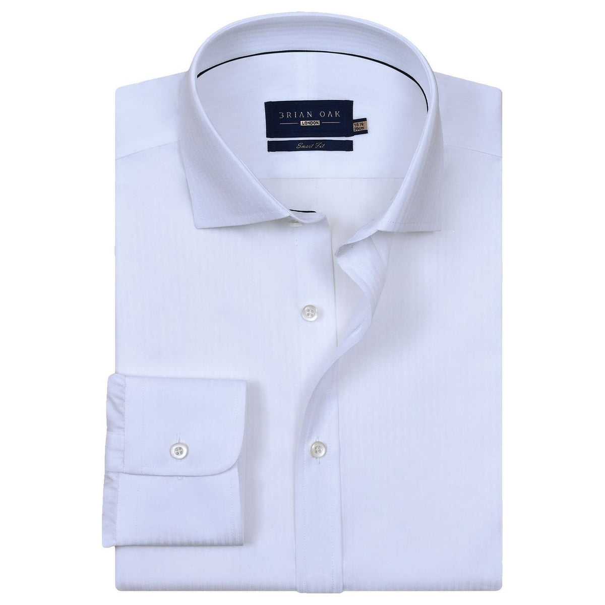 Men's White Self Striped Textured Shirt