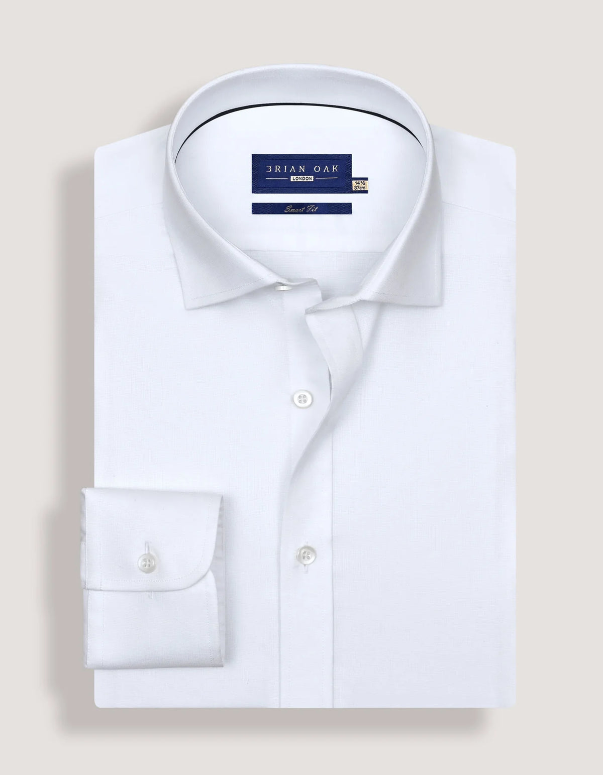 Men's White Self Textured Formal Shirt