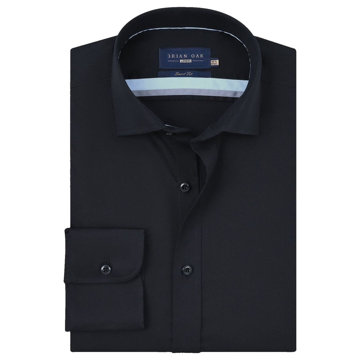 Men's Easy Care Plain Formal Shirt - Black