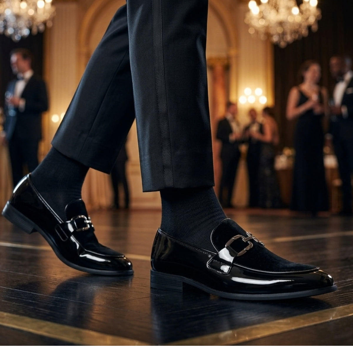Men's Velvet Patent Slip-On Dress Loafers