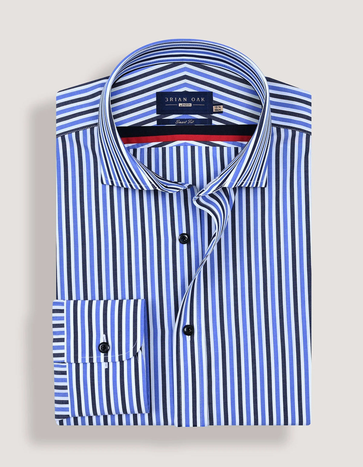 Men's Sky Blue Striped Cotton Dress Shirt