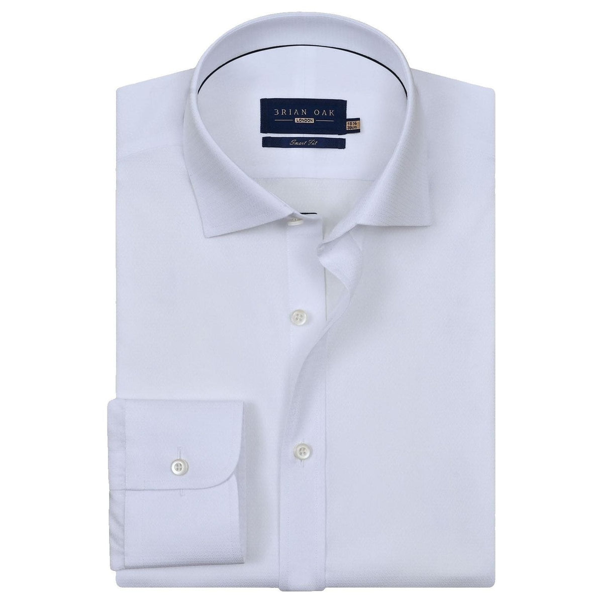 Men's Geometric Self Textured White Shirt