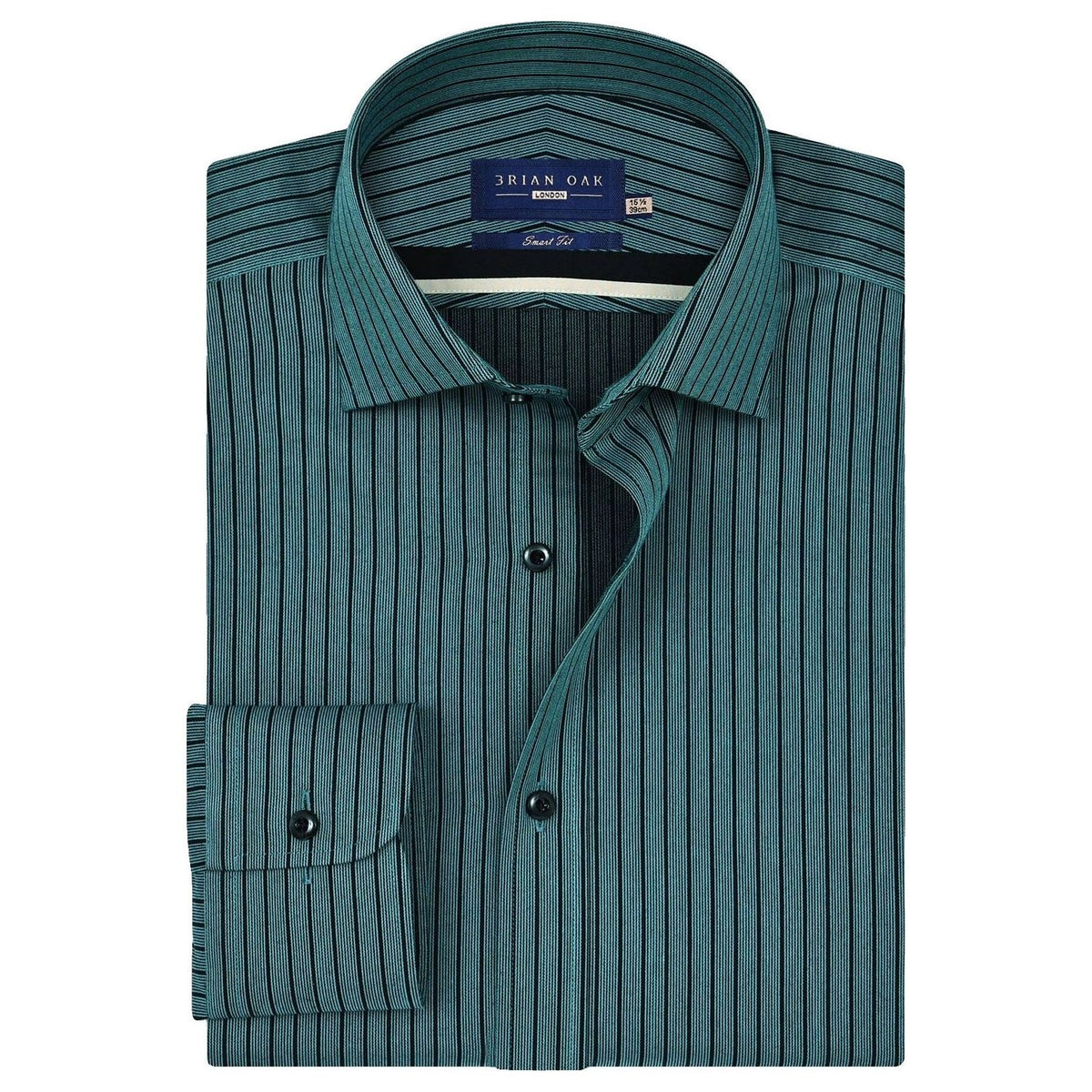 Men's Sea Green Striped Dobby Shirt