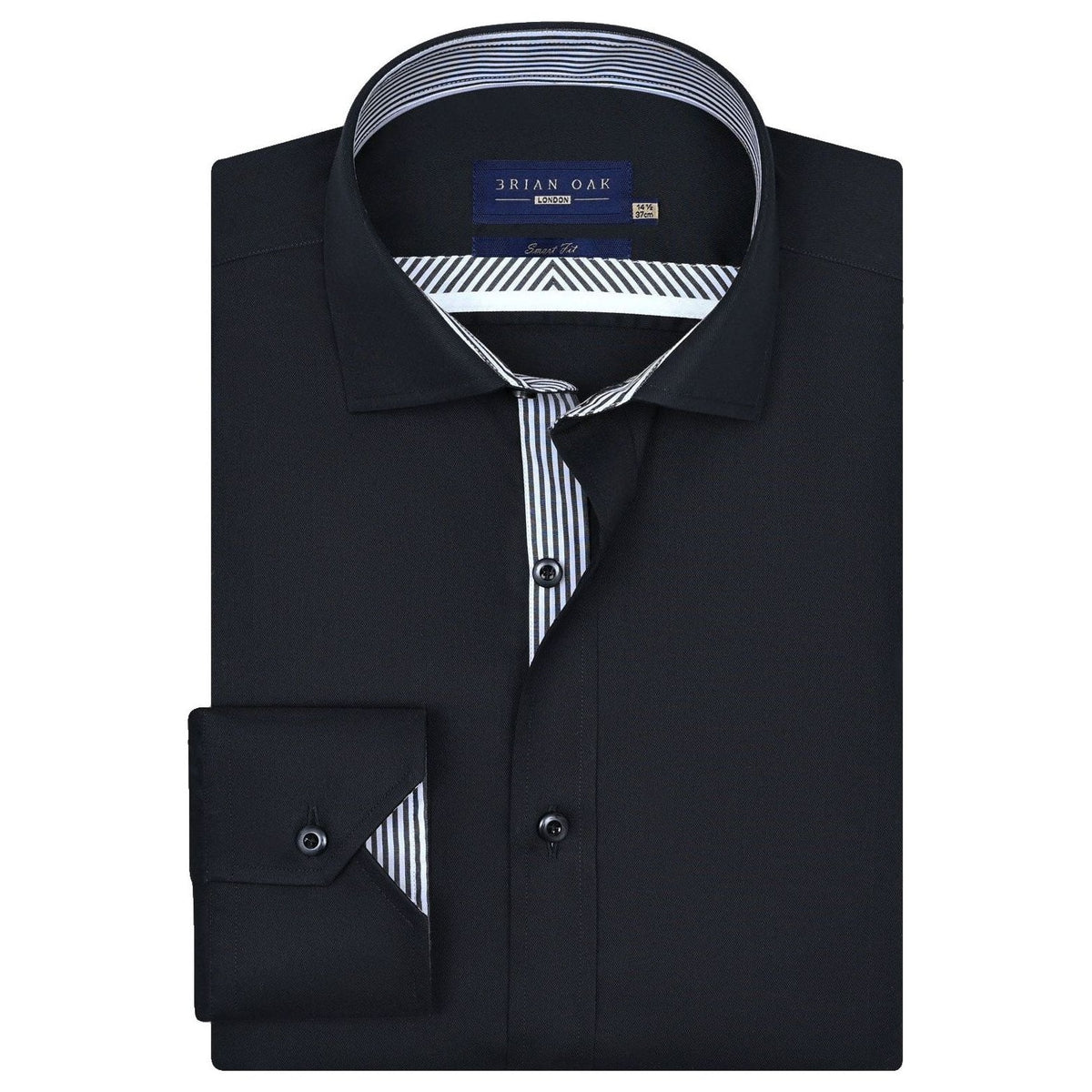 Easy Care Black Satin Designer Shirt for Men - Brian Oak Stylish & Versatile