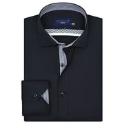 Easy Care Black Satin Designer Shirt for Men - Brian Oak Stylish & Versatile