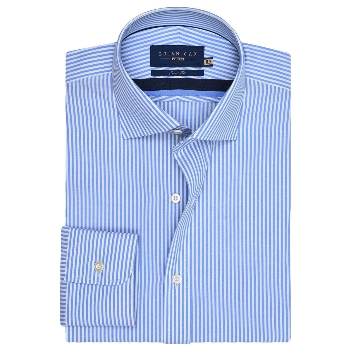 Men's Sky Blue Vertical Striped Formal Shirt