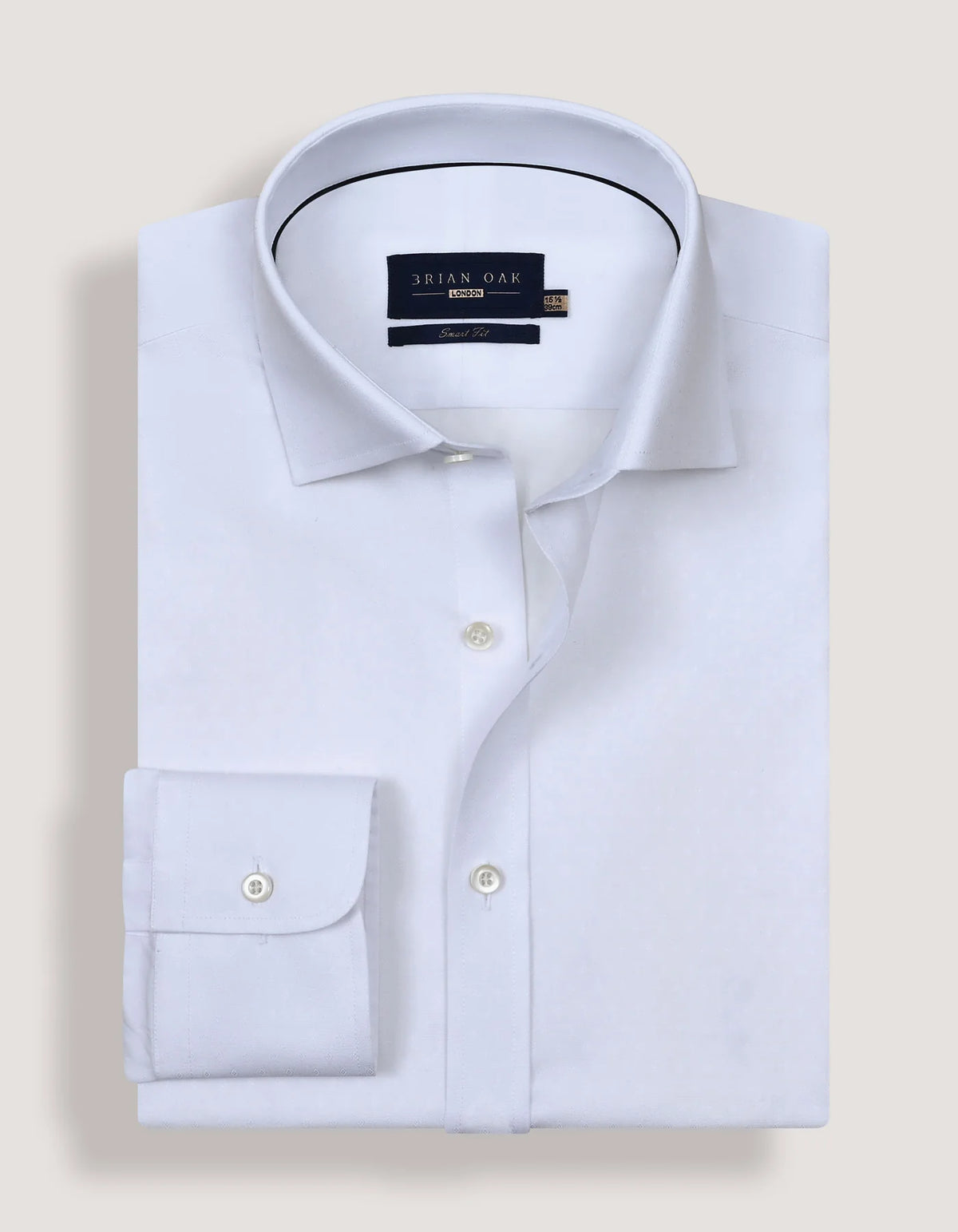 Men's White Self Textured Dobby Shirt