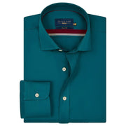Men's Rich Teal Satin Dress Shirt