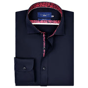 Men's Black Satin Designer Dress Shirt