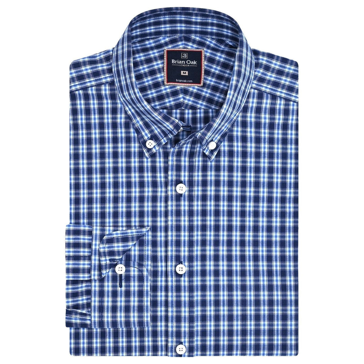 Men's Navy Blue Casual Check Shirt