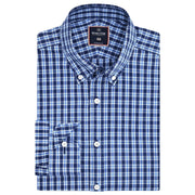 Men's Navy Blue Casual Check Shirt