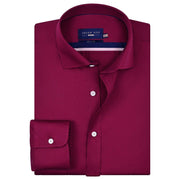 Men's Magenta Satin Dress Shirt