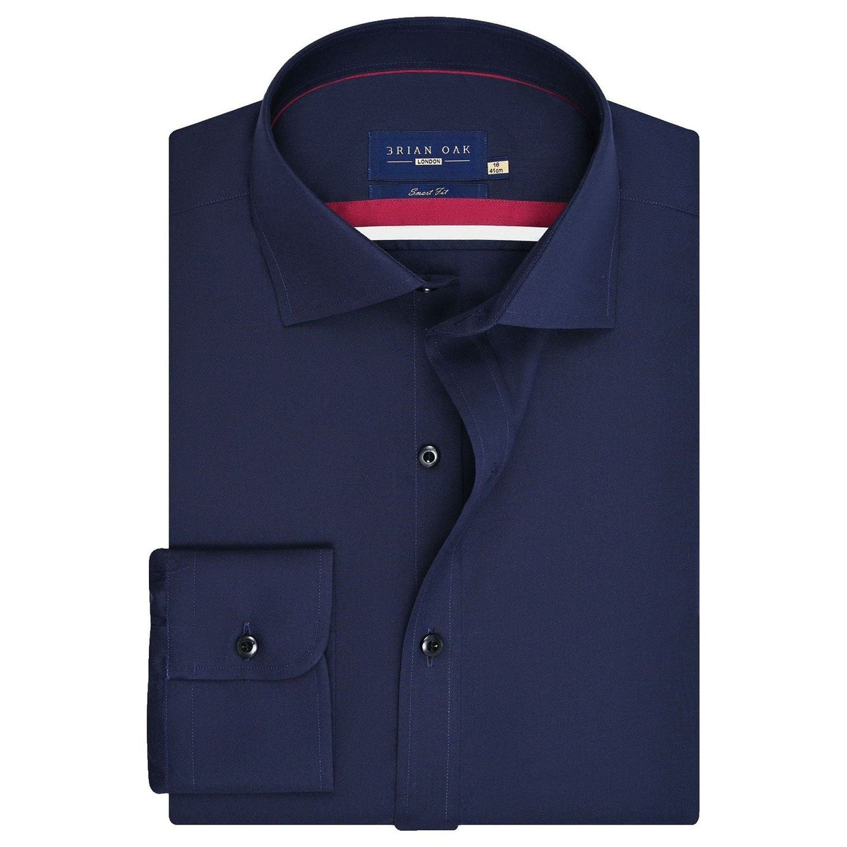Men's Navy Blue Easy Iron Cotton Dress Shirt