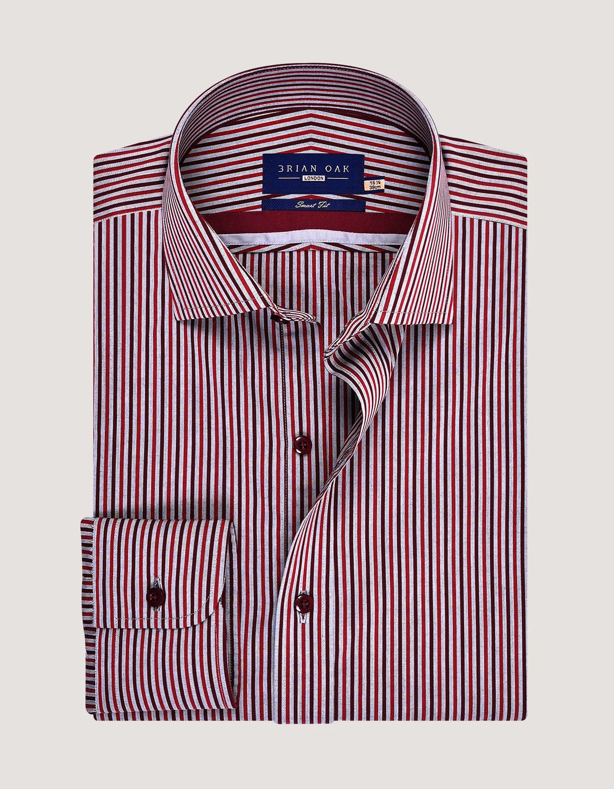 Men's Red & Maroon Striped Shirt