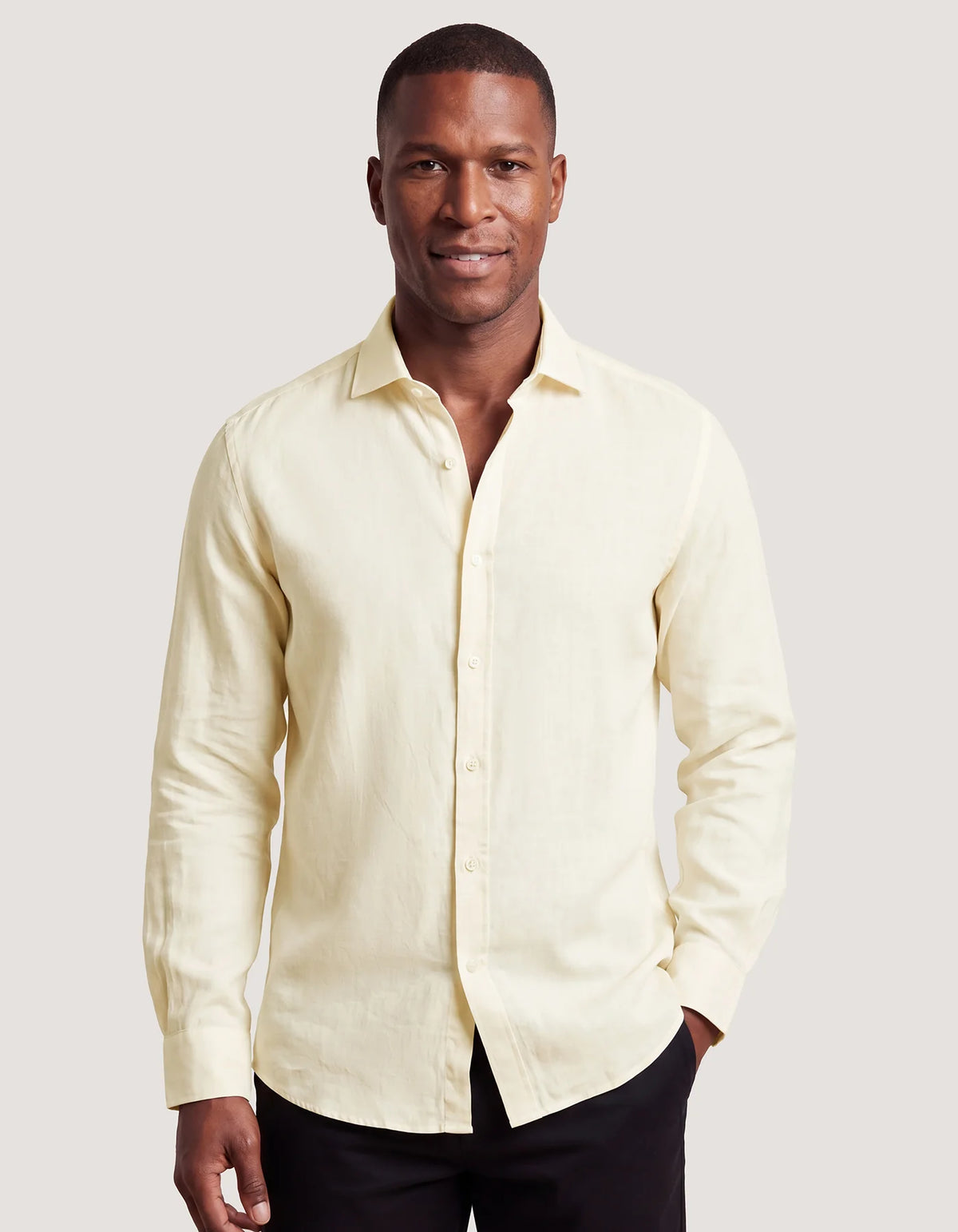 Men's Pure Linen Shirt – Cream