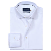 Men's White Dotted Textured Smart Fit Shirt