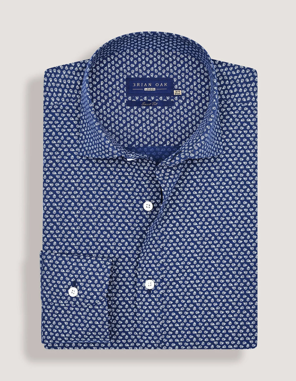 Men's Patterned Dress Shirt - Oxford Blue