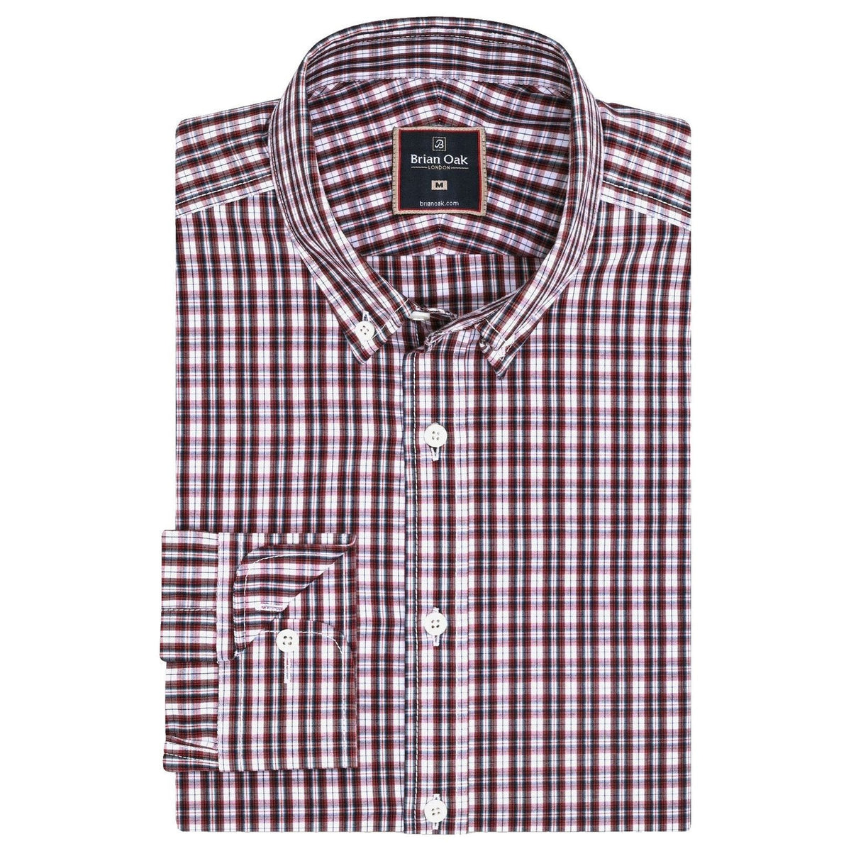 Men's Maroon Smart Fit Casual Check Shirt