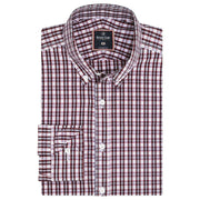 Men's Maroon Smart Fit Casual Check Shirt