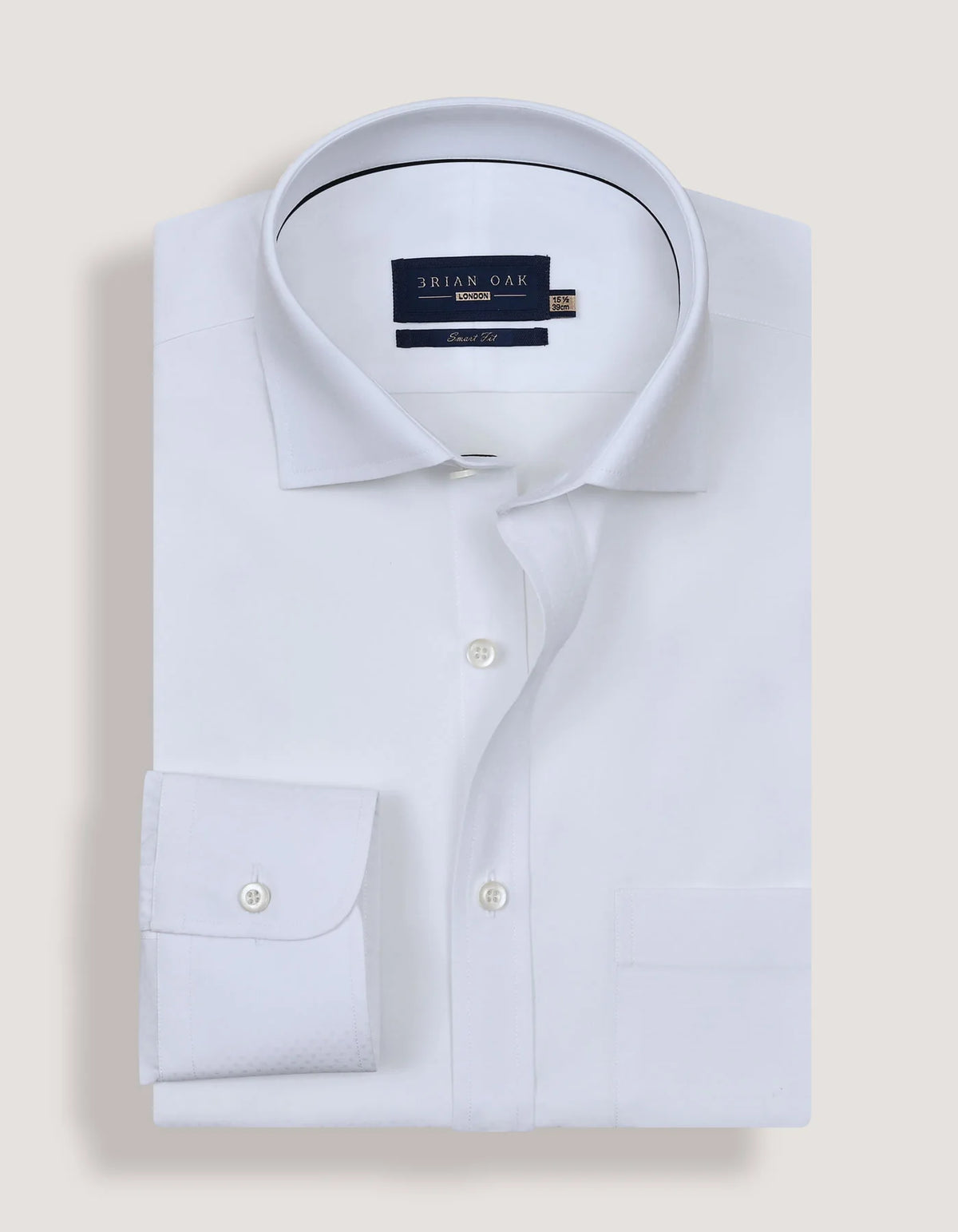 Men's White Self Textured Smart Shirt