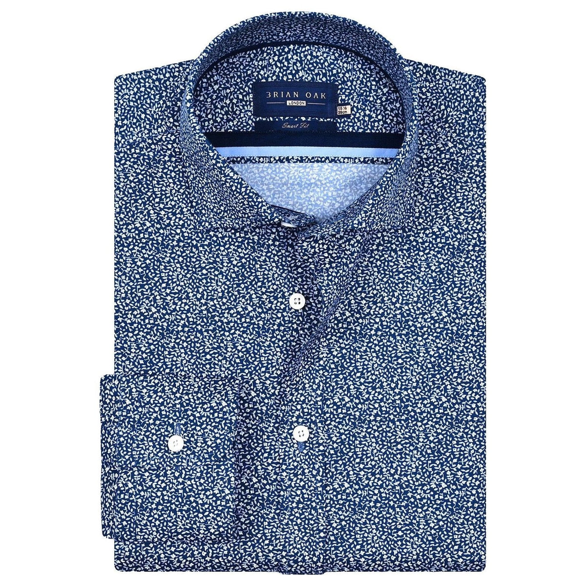 Men's Navy Floral Vine Print Dress Shirt