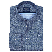 Men's Navy Floral Vine Print Dress Shirt