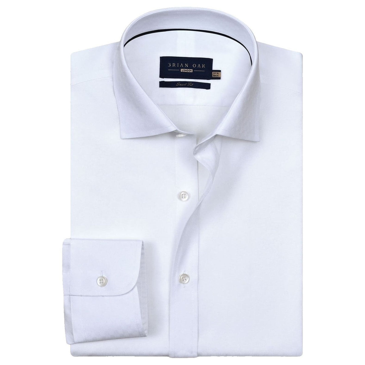 Men's White Self Patterned Dobby Dress Shirt