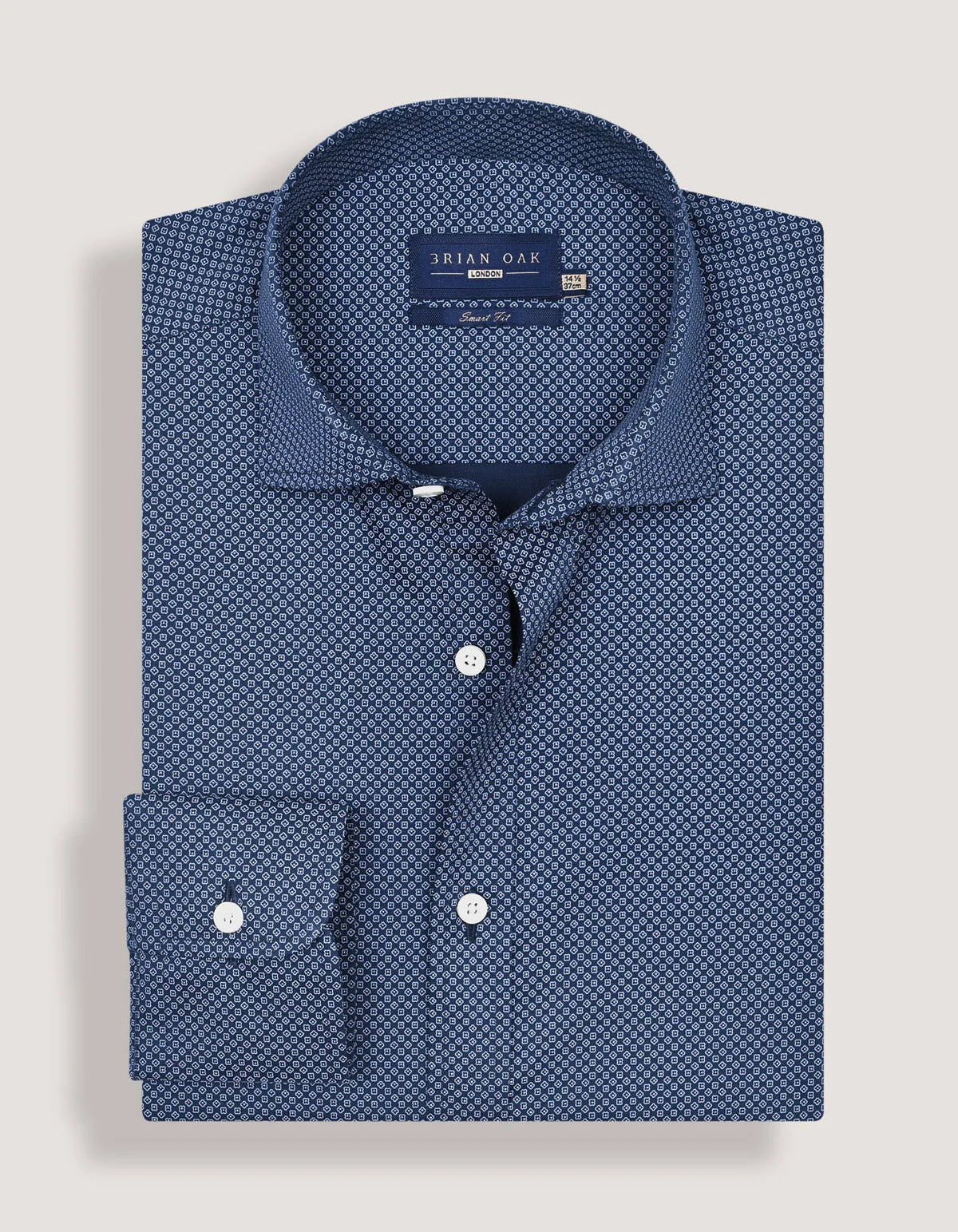 Men's Mini Floral Print Shirt – Navy Blue