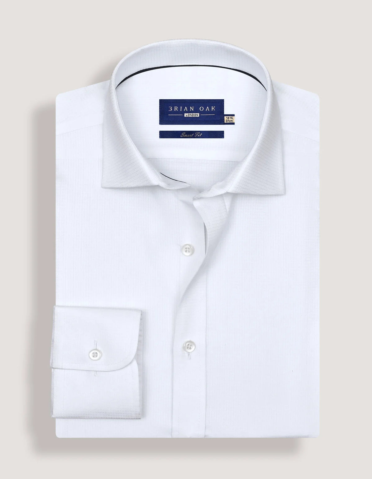 Men's Easy Care Textured White Dress Shirt