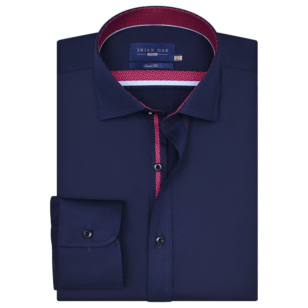 Men's Navy Designer Satin Dress Shirt