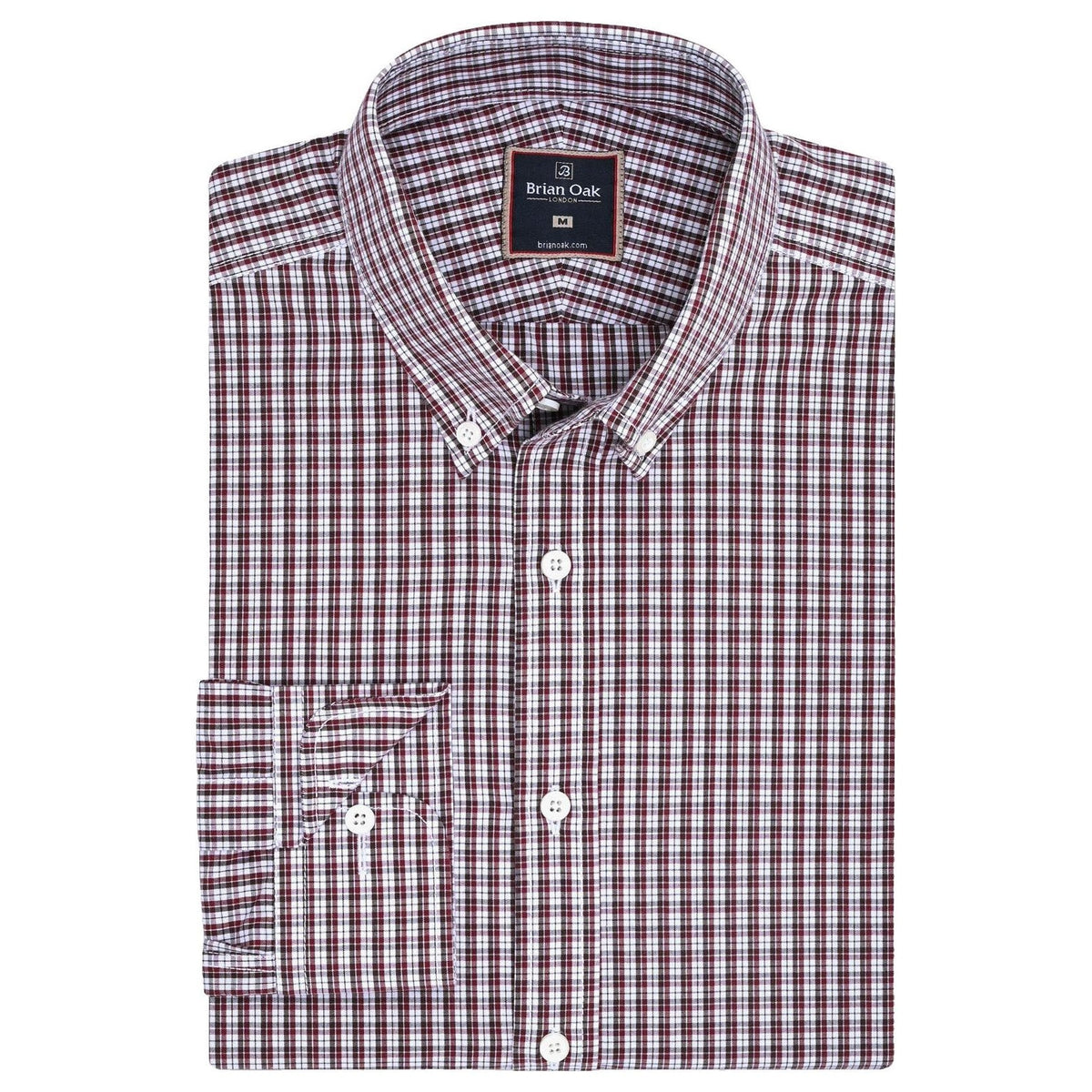 Men's Maroon Casual Check Shirt