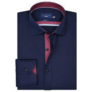 Men's Navy Designer Satin Shirt