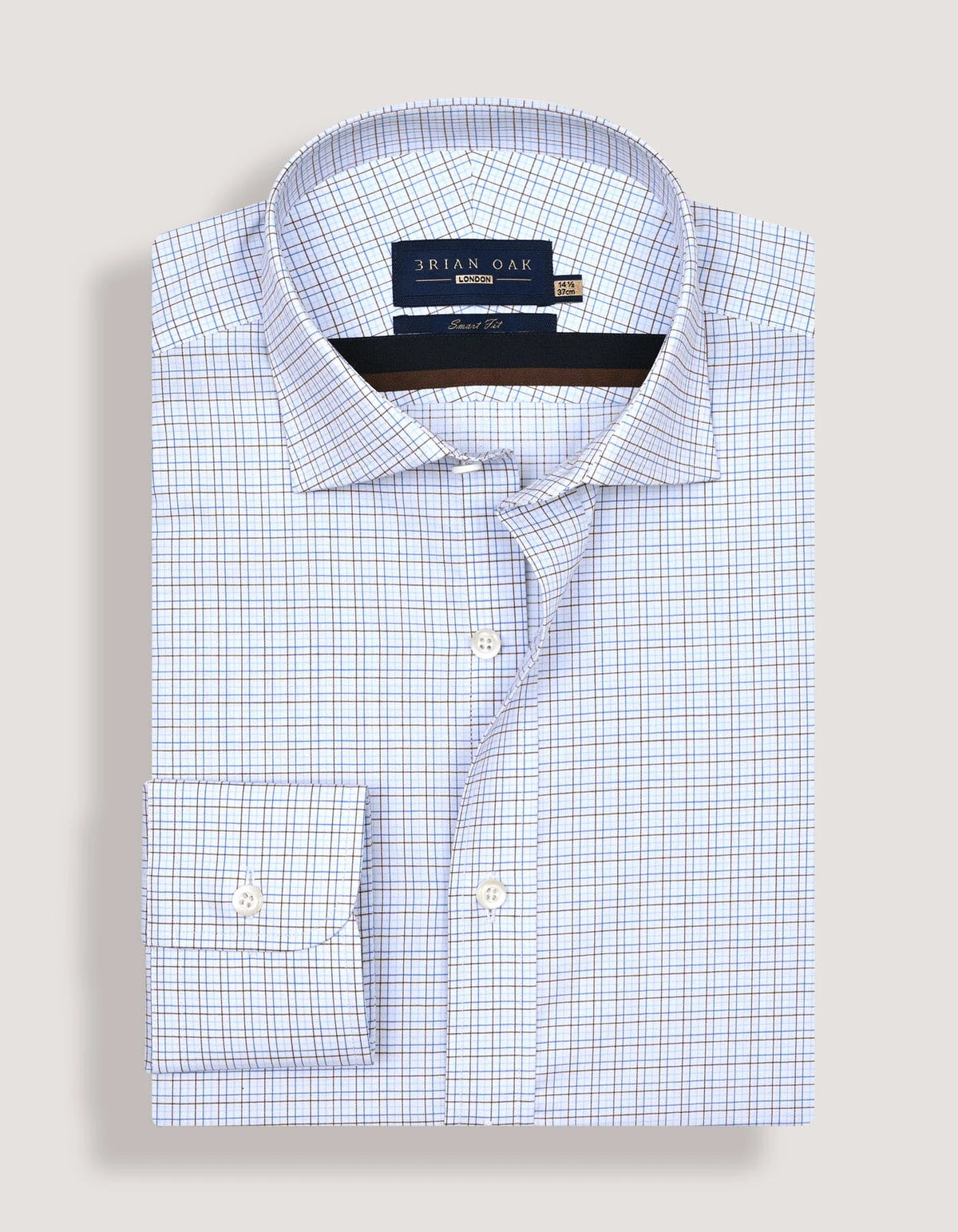 Men's Easy Care Check Shirt - Coffee Brown