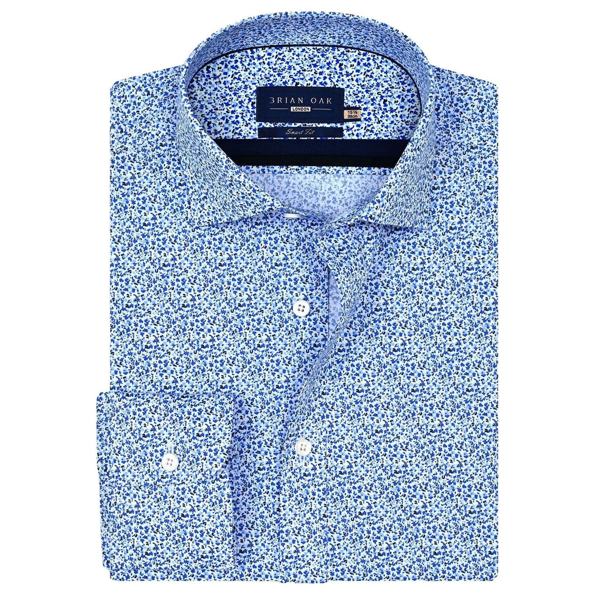 Men's Light Blue Floral Printed Formal Shirt