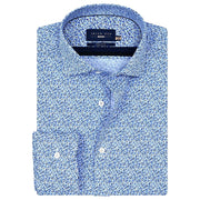Men's Light Blue Floral Printed Formal Shirt