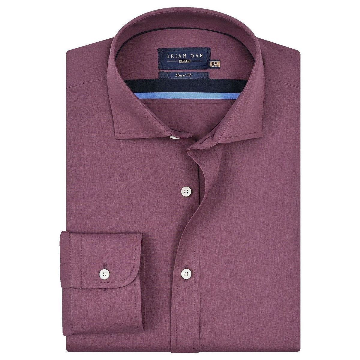 Brian Oak Easy Iron Plum Dress Shirt - Men's Smart Casual Shirt for Every Occasion