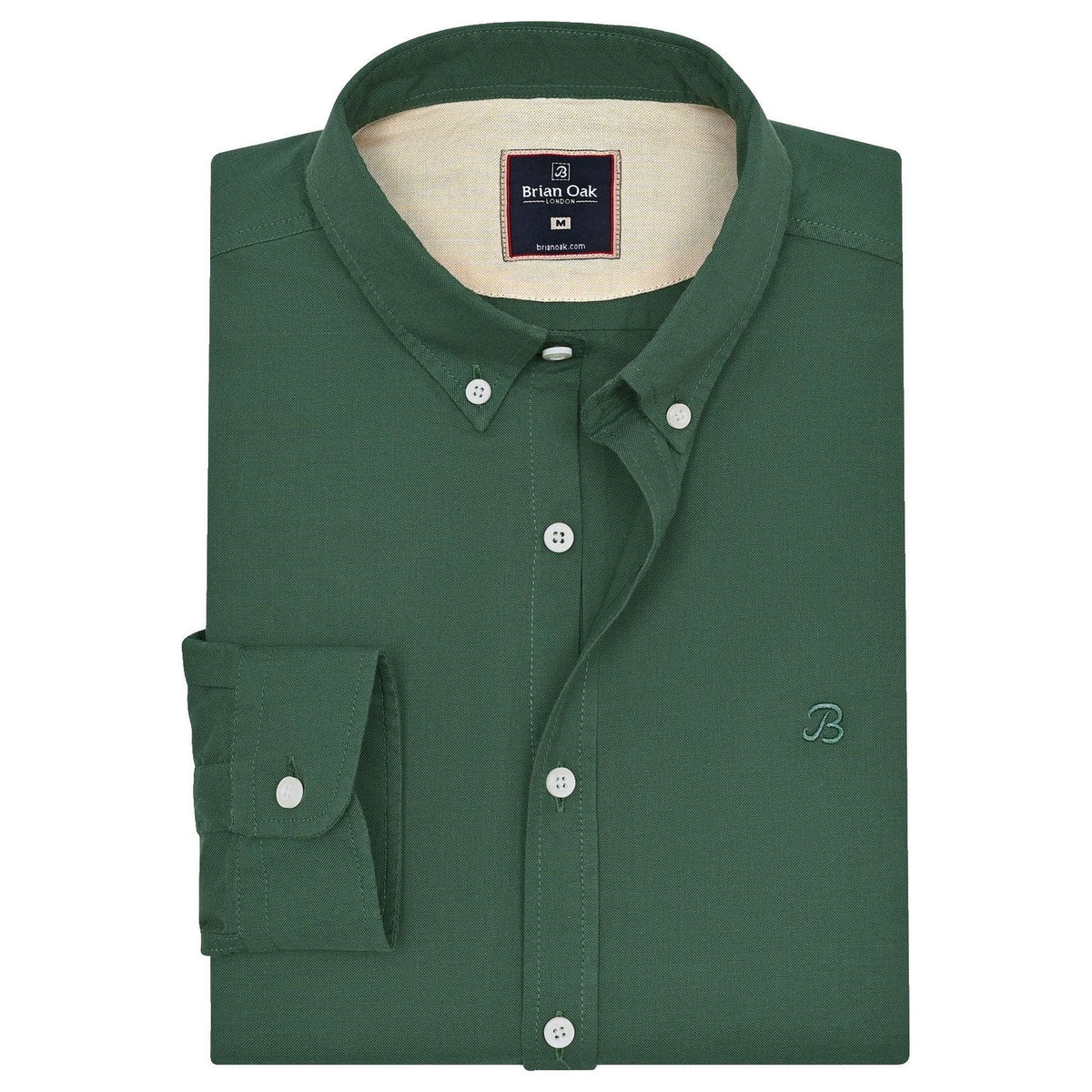 Men's Dark Green Long Sleeve Button Down Casual Shirt