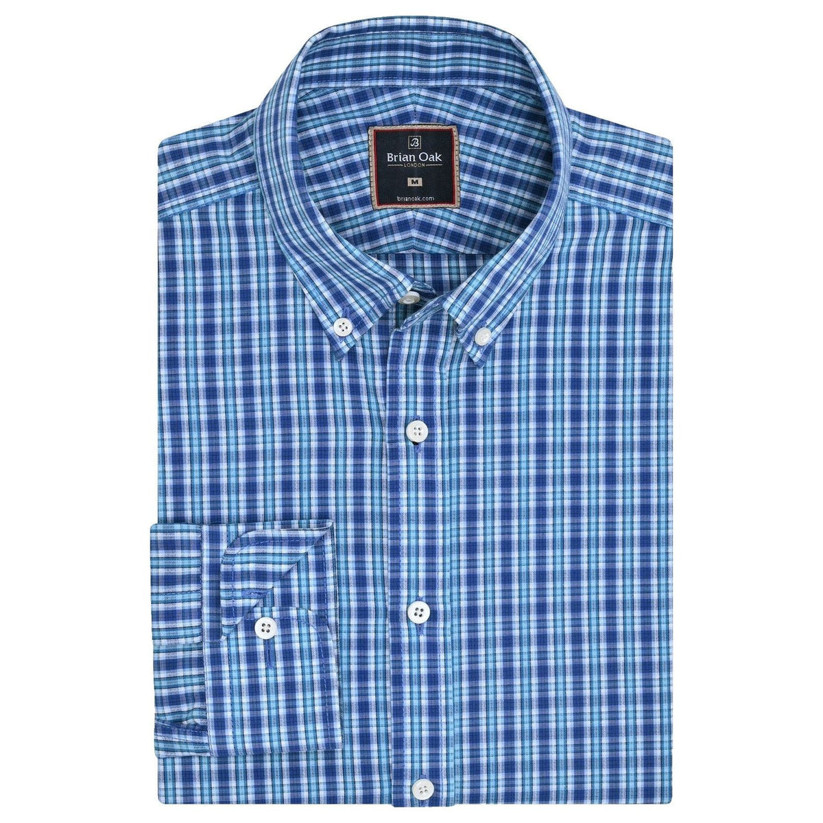 Men's Sky Blue Casual Check Shirt