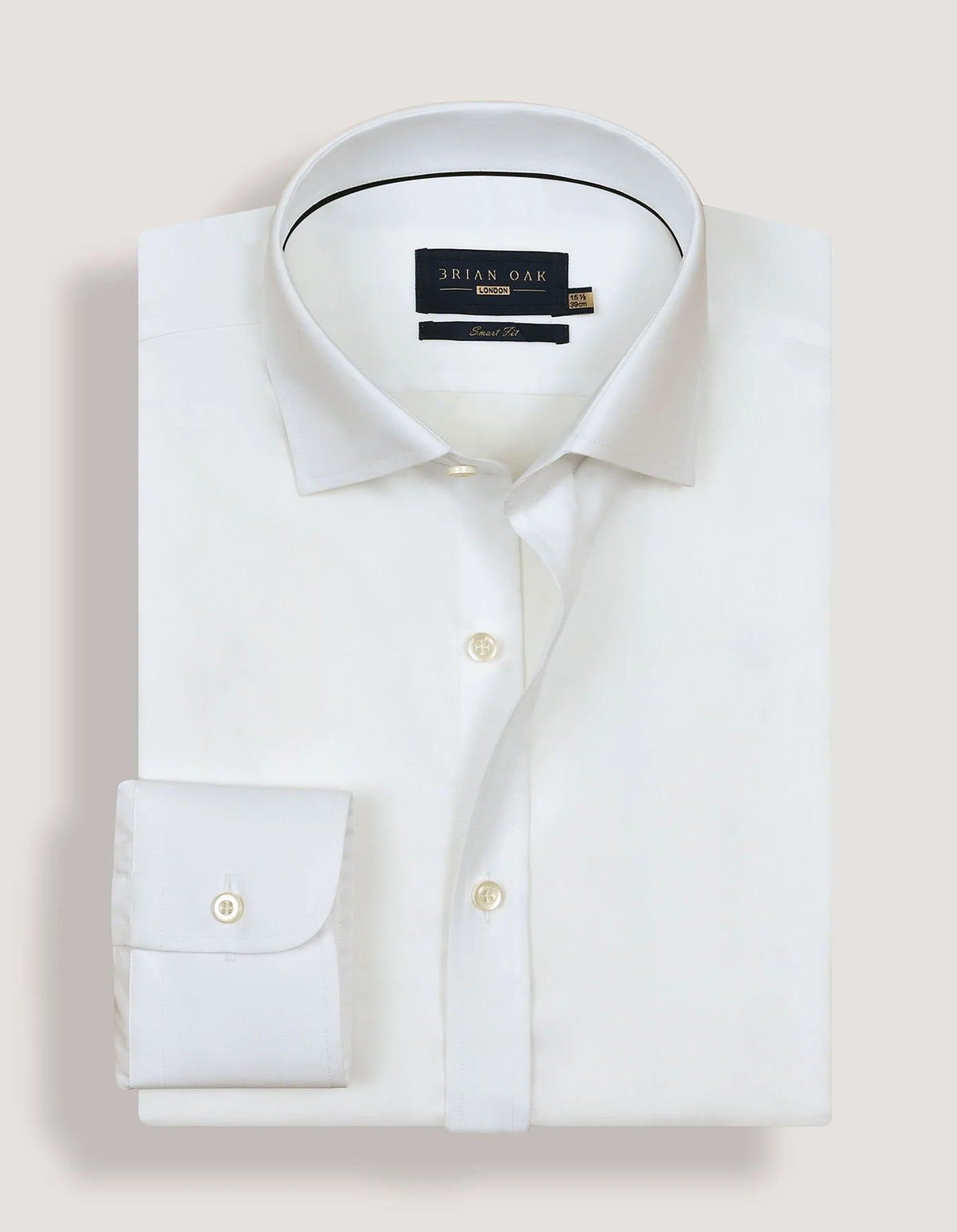 Men's Plain White Cotton Dress Shirt