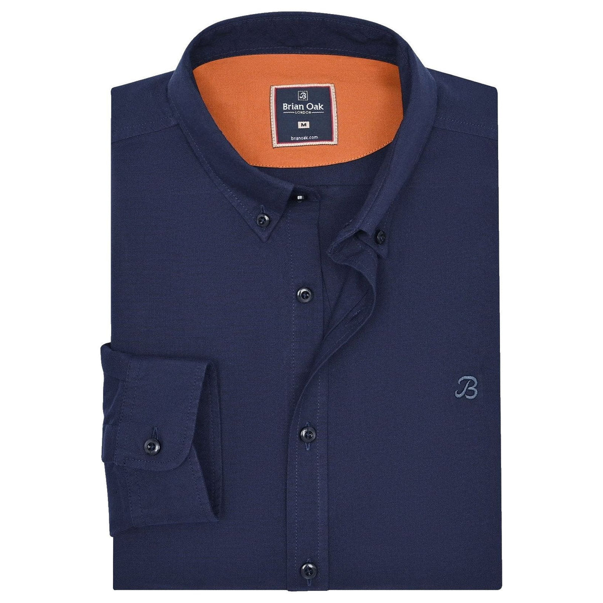 Men's Navy Long Sleeve Button Down Casual Shirt