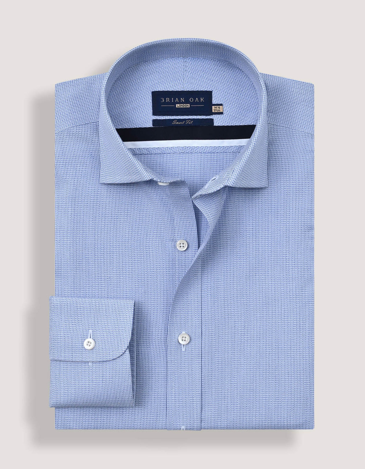 Men's Easy Care Formal Check Shirt – Light Blue