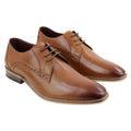 Mens Classic Laced Full Leather Derby Shoes Plain British Design Smart Casual - Knighthood Store