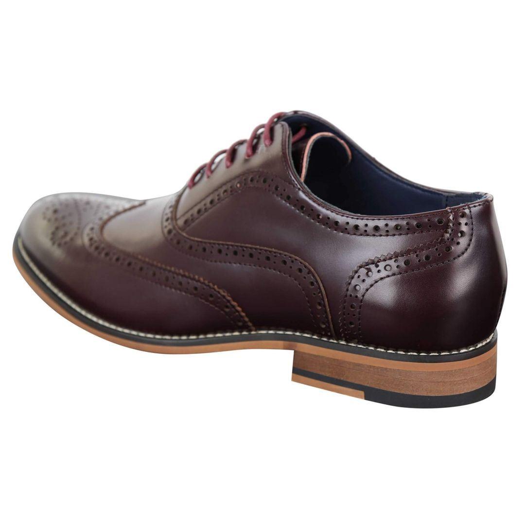 Mens Real Leather Laced Gatsby Brouges Smart Designer Retro Vintage Shoes - Knighthood Store