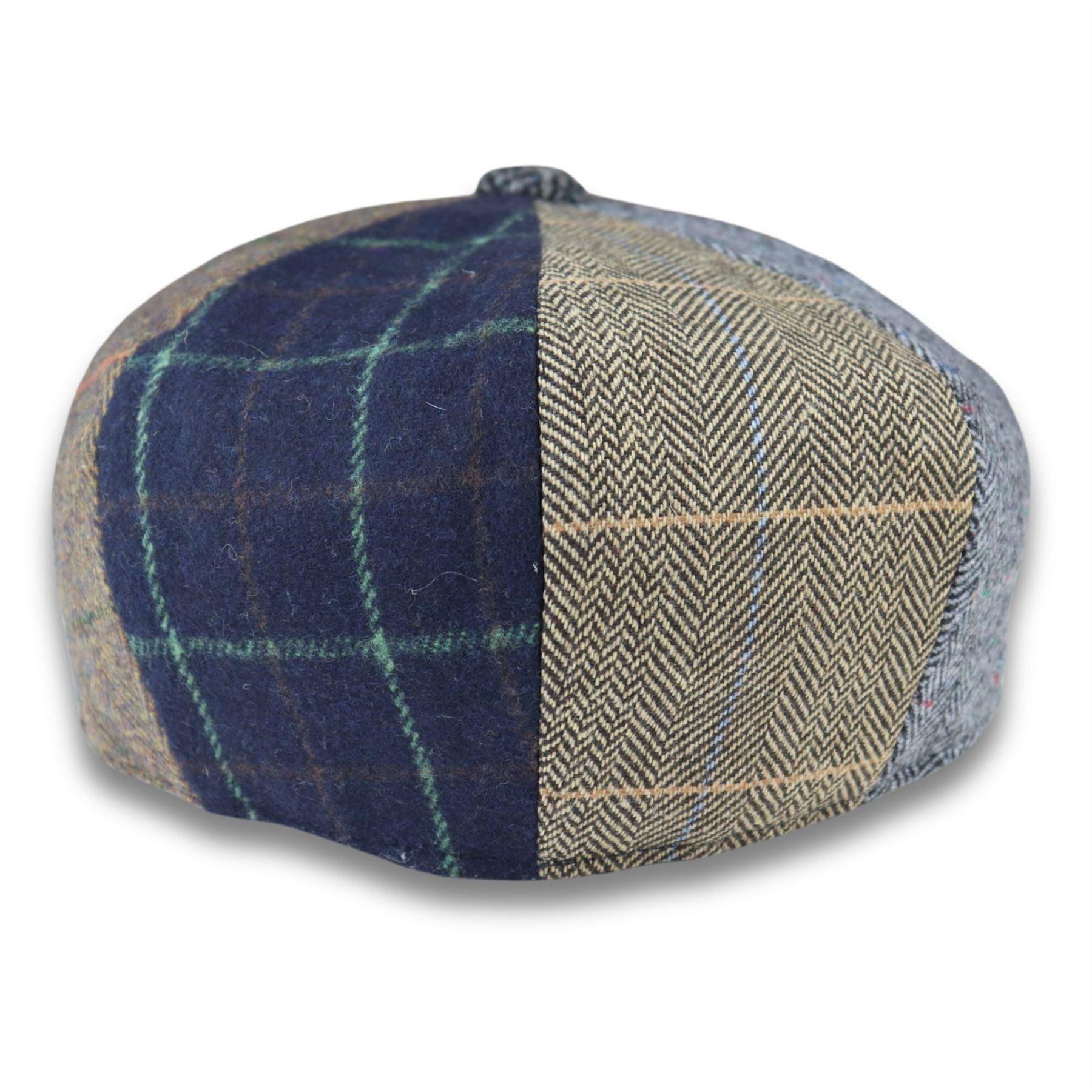 Men's Flat Cap Wool Blend Tweed Patch Newsboy Baker Boy 8 Panel Hat - Knighthood Store