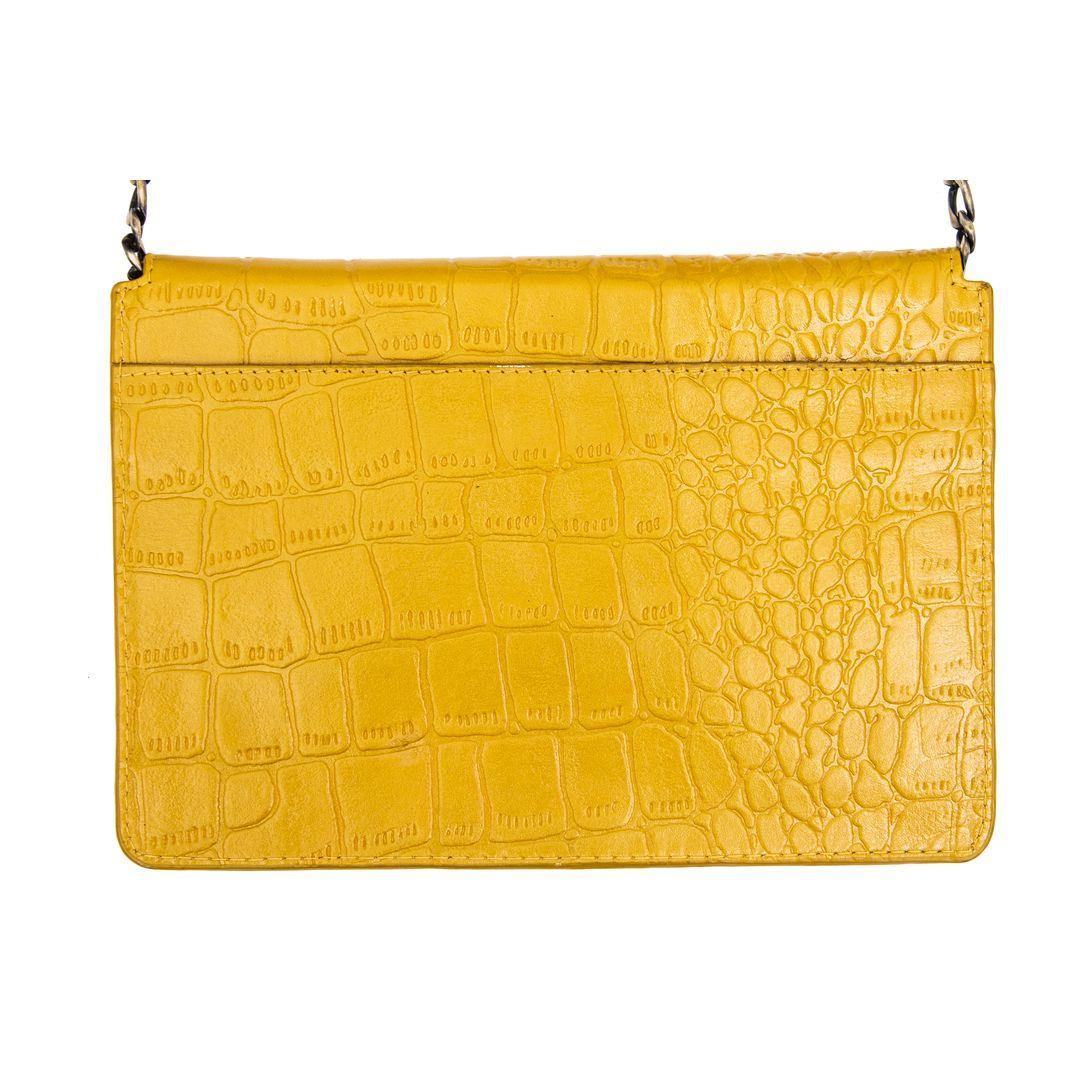 Womens Real Leather Buckle Hide Clutch Shoulder Bag Metal Chain Cross Body - Knighthood Store