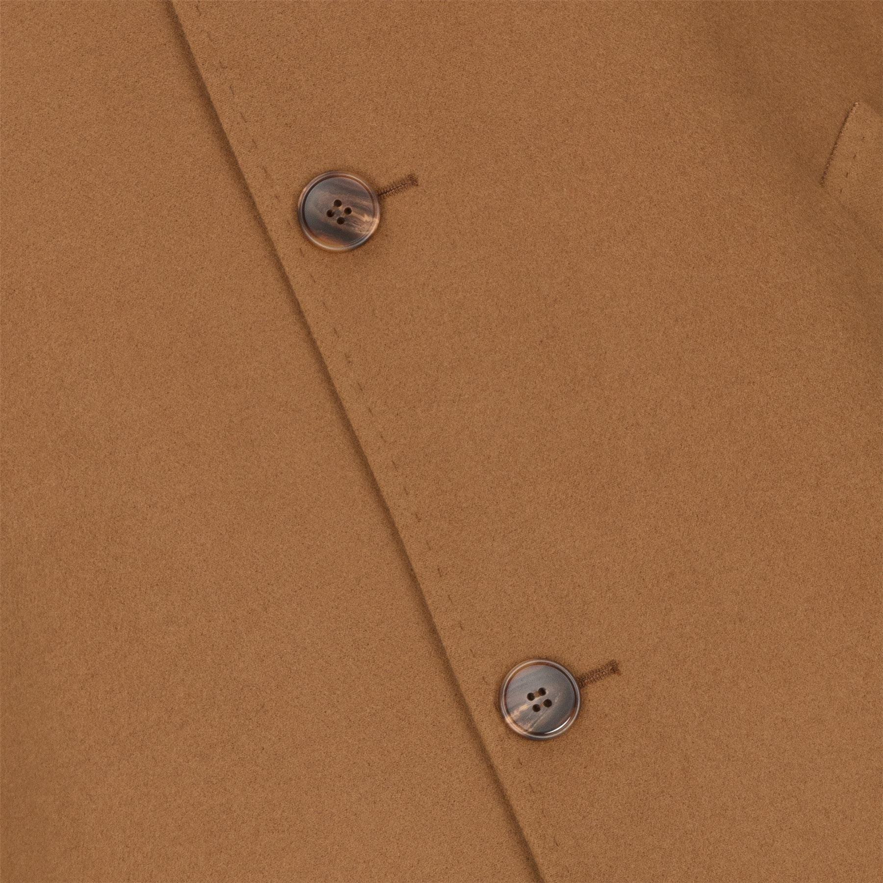 Mens Wool 3/4 Camel Tan Overcoat Classic Button Down Collar Premium Shoulder Patch - Knighthood Store